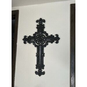 Large Wooden Wall Cross Rustic Distressed Western core Gothic Farm 24"x16"